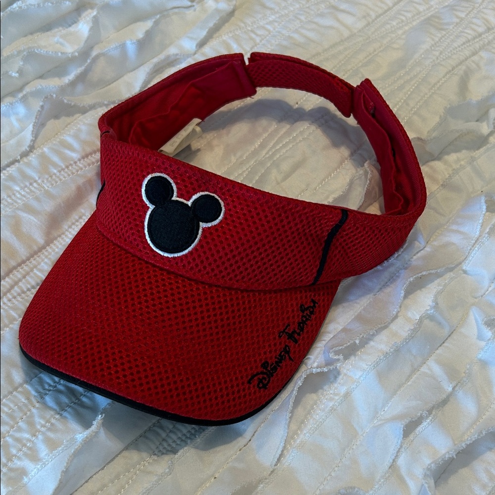 Disney Adult Mickey Minnie Mouse Red adjustable Visor